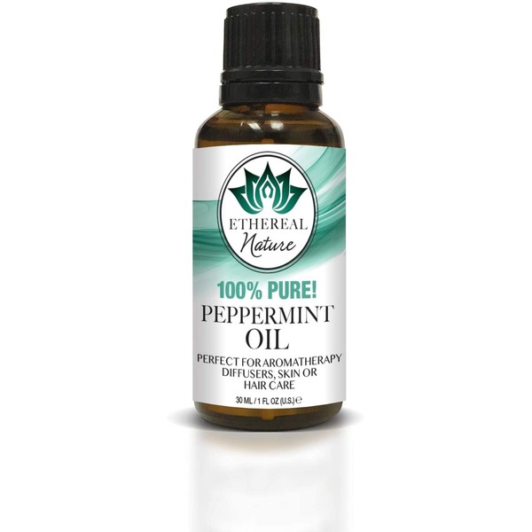 Ethereal Nature 100% Pure Oil, Peppermint, 1.01 Fluid Ounce