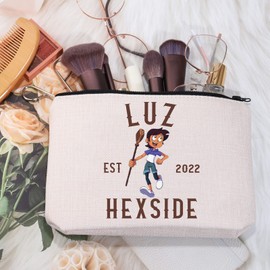 MEIKIUP The Owl House Inspired Makeup Bag Owl House Friends Group Gift The Owl House Fan Travel Toiletry Bag Magic and Demonics (LUZ Bag)