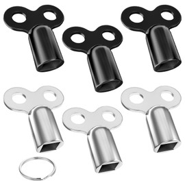 LILELIG Set of 6 Radiator Bleeding Keys, Aluminium Heating Keys, Heating Keys, Heating Bleed, Bleed Key Heater, Suitable for All Heaters 5 mm, with One Key Ring