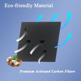 PurifyLogix Activated Charcoal Filters for EKO Trash Can, Odor Absorbing Filter Refills Compatible with EKO Step and Touchless Trash Cans with Built-in Filter Compartment, Square (Pack of 6)