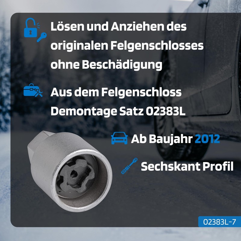 SW-Stahl 02383L-7 Rim Lock Adapter 527 I Suitable for VW