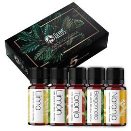 VIDA SCENTS | Aceites Esenciales Aromaterapia 5 De 10ml Oleos Energía y Concentración Para Difusores y Humidificadores 100% Puro y Natural | Limón, Naranja, Bergamota, Toronja, Lima
