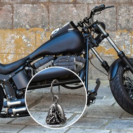 Motorcycle Bell for Biker Good Luck Riding Bells with Hanger Motorcycle Accessory or Keychain for Luck Rider Gift (Biker Girl, 1)