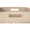 Loma Rectangular Rattan Storage Basket with Cut-Out Handles - White-Wash