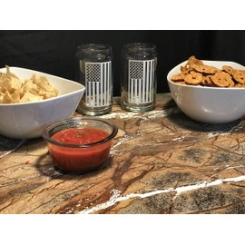 Beer Can Shaped Drinking Glass Set Of 2 | Perfect Christmas Gift | Libby 209 16oz Glasses USA American Flag Cool Fathers Day Gift for Dad, Veterans Day, July 4th