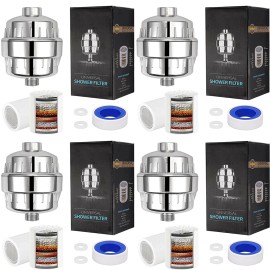 leiwu55 4Pack 15 Stage Shower Head Water Filter Hard Water Softener|Filte