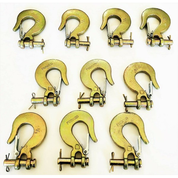 10 PCS 1/4" CHAIN GRAB SLING SLIP HOOK LINK SPRING