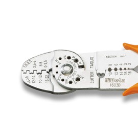 Beta 16030010 Model 1603 B Crimping Plier for Non-Insulated Open Terminals, Standard Model, 0mm-8mm