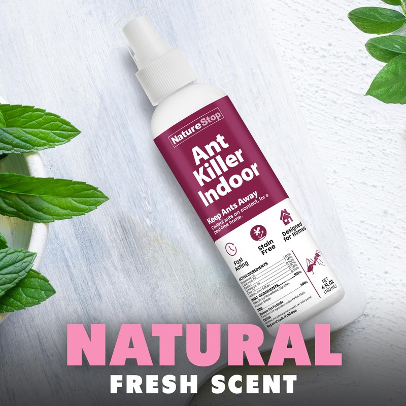 NatureStop Ant Killer Spray for Indoor Use, Fast-Acting Ant Control,