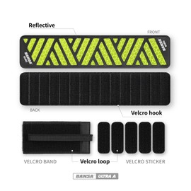 BANSA My Reflective Band Ultra-A Green 1pcs - High Visibility Gear for Night Walking,Running,Bike,Motorcycle,Camping,Walking&Cycling | Multiple Use | Orange,Green,White,Red,Yellow