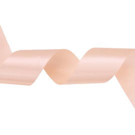 Baocuan 1 inch Champagne Pink Satin Ribbon 50 Yards Solid Fabric Ribbons Roll for Wedding Invitations, Bridal Bouquets, Sewing, Party Decorations, Gift Wrapping and More