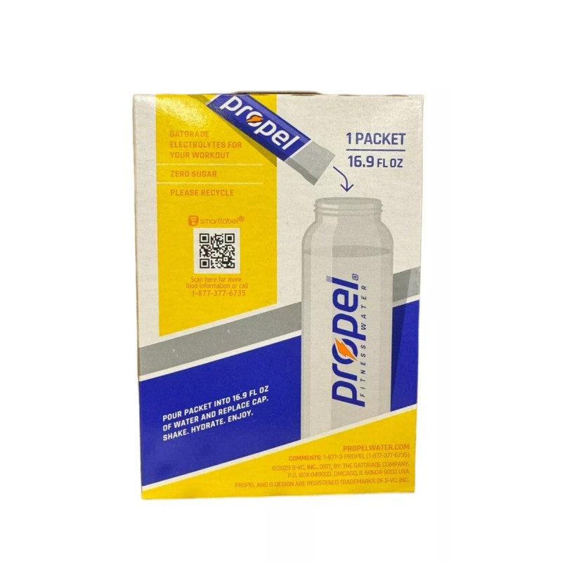 Propel Lemon Gatorade Electrolyte Water Beverage Drink Mix 10 Packet/Box