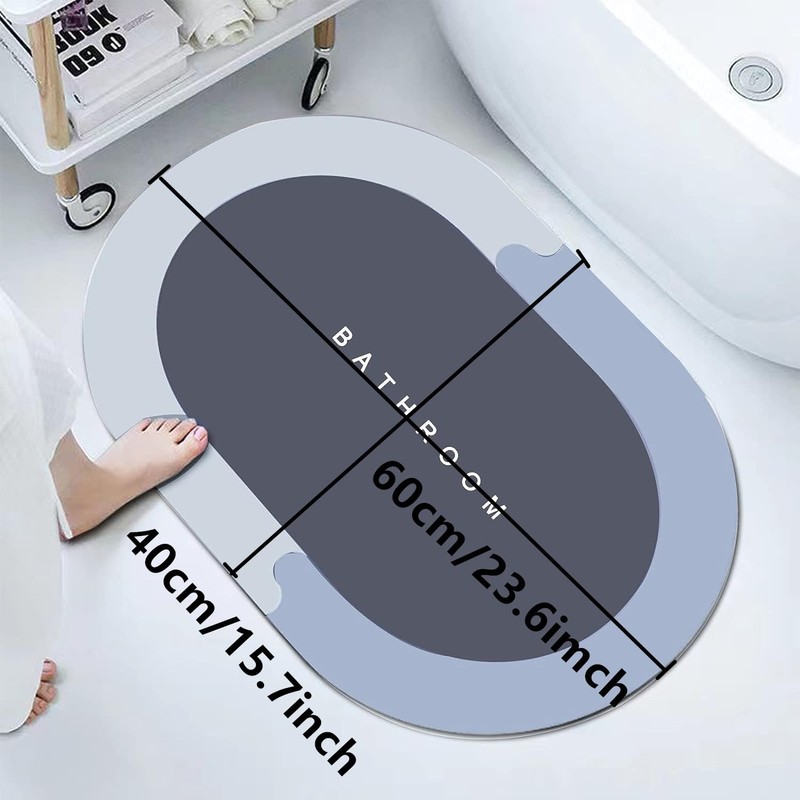 GNCLOUD Super Absorbent Floor Mat,Quick-Drying Non-Slip Diatom Mud Microfiber Bath