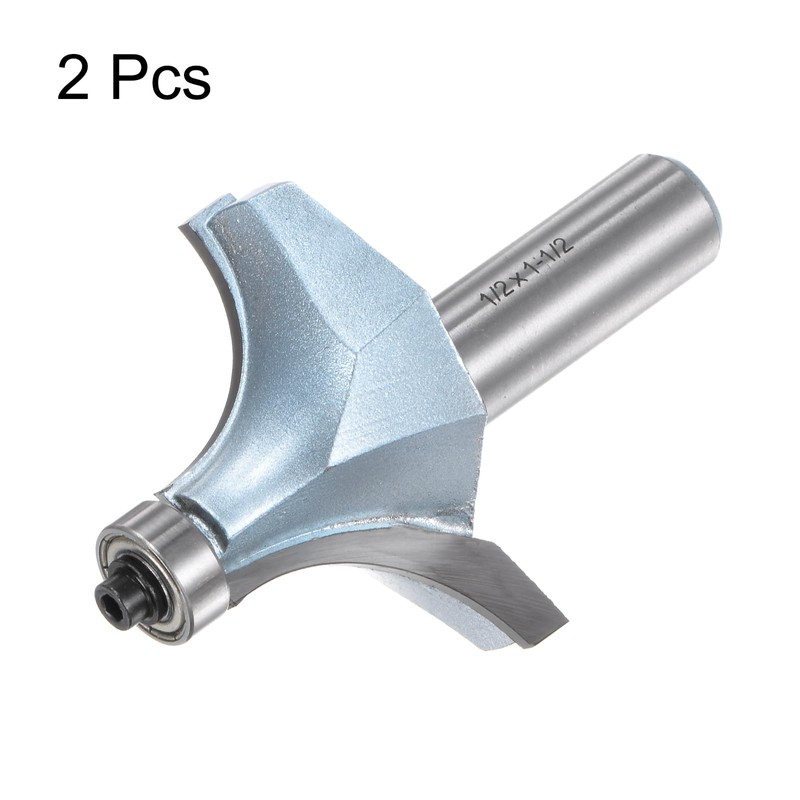sourcing map 2pcs Roundover Router Bit 1/2 Shank 3/4" Radius