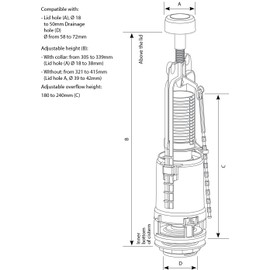 SIAMP Storm 33A Single Flush Toilet Valve 32335510, White