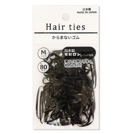 Made in Japan, Tangle-free Rubber, Hair Tie, Black, Polyurethane