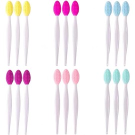 18 Pack Silicone Exfoliating Lip Brush Lip Exfoliator Soft Lip Brush Double-Sided Lip Brushes Lip Scrub Brush Soft Cleaning Nose Brush Beauty Tool for Smoother Skin and Fuller Lip Appearance