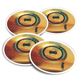 Vinyl Stickers (Set of 2) 10cm - Futuristic Girl Goals Focus Fantasy Fun Decals for Laptops,Tablets,Luggage,Scrap Booking,Fridges #14010