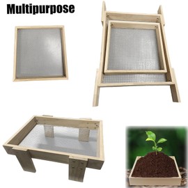 YYRZZ Sifter for Garden, 2Pcs Removable Handle Multi-Purpose Stainless Compost Soil Screen Dirt Cedar Stainless Garden Sifter Sieve for Compost, Sand Rocks Dirt and Potting Soil