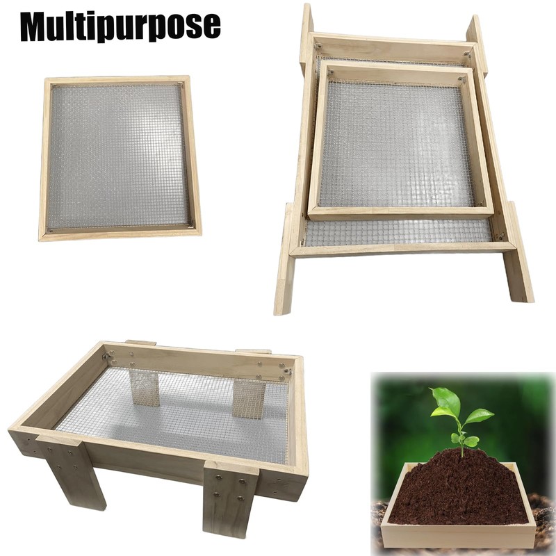 YYRZZ Sifter for Garden, 2Pcs Removable Handle Multi-Purpose Stainless Compost