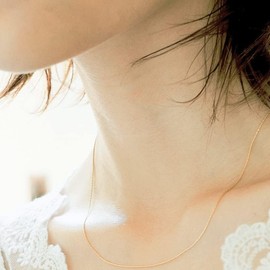 Pixy Jewelry 0.02 inch (0.6 mm) Edge Chain Necklace, Delicate Chain, Ultra Fine Chain, Skin Jewelry, 15.7 inches (40 cm), 17.7 inches (45 cm), 316 L, Surgical Stainless Steel, Hypoallergenic, Safe