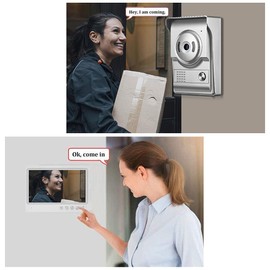 WOLILIWO Video Intercom System,9inch Monitor for Video Doorbell Wired,Doorbell with Camera and Monitor Support Night Vision,Unlocking,Monitoring,Dual-Way for Villa Home Office Apartment