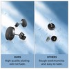 Black Stud Earrings 5 Pairs 4mm-8mm Stainless Steel Round Stud
