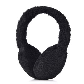 Harssidanzar HL305EU Women's Winter Earmuffs, Sheepskin Earmuffs, Cute Earmuffs, Outdoor Earmuffs, black