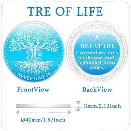 1 Year Sobriety Coin, Tree of Life Recovery Coin, Sobriety Coin Gift for Anniversary Month & Year for Men & Women in Recovery