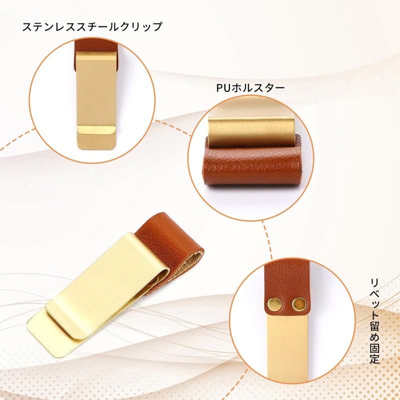 Pen Holder, nalaina 4 Pcs Notebook Leather Pen Holder Pen