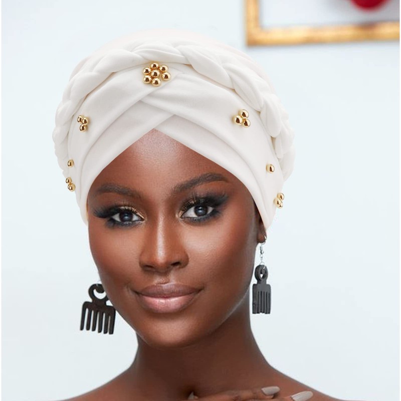 DRESHOW 1 Piece African Women's Turban Braid Headwear Headscarf Chemo