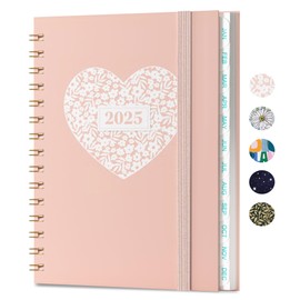 2025 Planner, Weekly and Monthly Planner 2025, Jan 2025 - Dec 2025, 6.4" x 8.5", 2025 Weekly Monthly Planner with Hardcover, Inner Pocket, Spiral Bound, Monthly Tabs, Elastic Closure