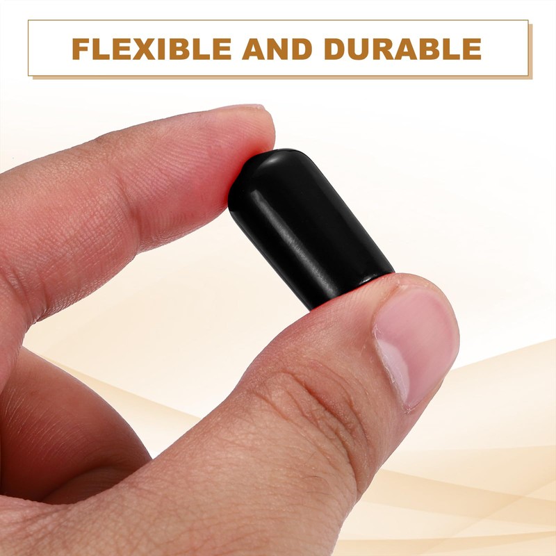 sourcing map 28Pcs Rubber End Caps, 10.5mm(7/16") ID Round Screw