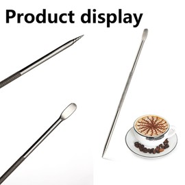 Stainless Steel Coffee Art Pen, 2-Piece Latte Art Pen Set for Cappuccino, Latte, Espresso Decorating, Barista Tool for Coffee and Latte Art