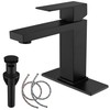 AmirLans Black Faucet Bathroom, Stainless Steel Matte Black Bathroom Faucet