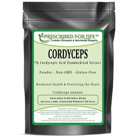 Prescribed for Life Cordyceps Mushroom - 7% Cordycepic Acid Extract Powder (Cordyceps sinensis), 12 oz (340 g)
