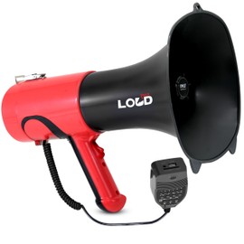 Pyle Portable Megaphone Bullhorn - Bluetooth Compatible PA Speaker with Built-in Voice Changer, 1500 Yard Range, Siren, 100W Adjustable Vol Control, Loudspeaker for Outdoor Sports & Safety Drills