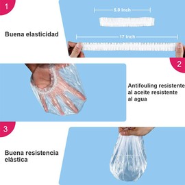 100 Pcs TapóN Gorro De Ducha PláStico Desechable Elastic Thick Bath Cap for Women Transparente Para Mujer Impermeable Tratamiento Cabello Spa Y PeluqueríA Uso En El Hogar Hotel And Hair Salon