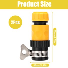 2 Pcs Hose Tap Connector, 1/2"-3/4" Garden Hose Connector, Adjustable Hose Connectors, Universal Tap Hose Connectors for Garden Kitchen Bath Laundry