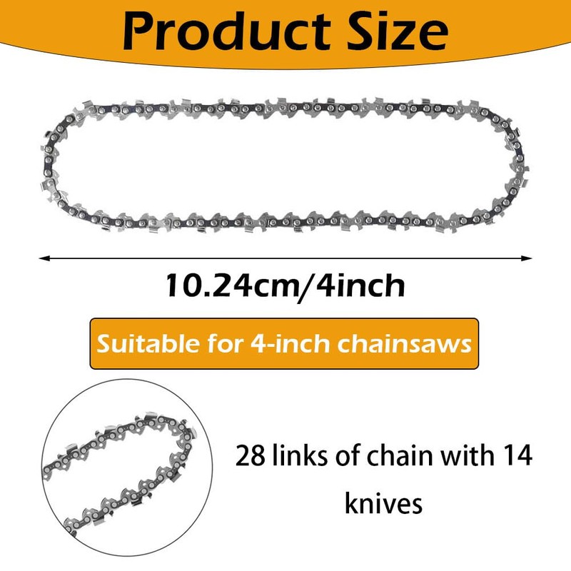 LightBeacon 4 x 4 inch chainsaw chain, chain saw chain