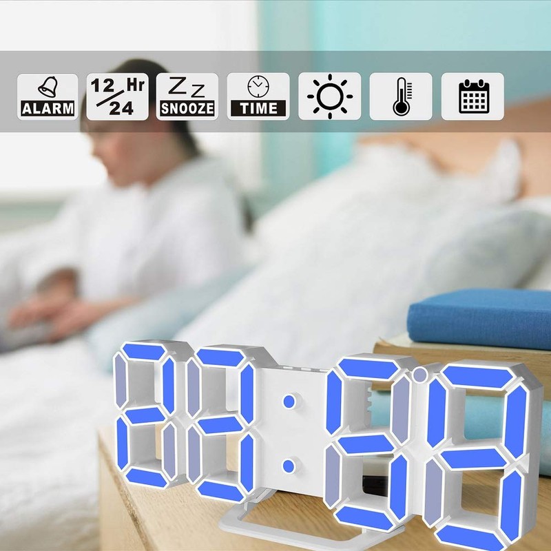 DollaTek 3D Alarm Clock LED Date Display Digital Temperature Snooze
