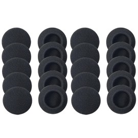QPOIBSD 20 Pack Ear Cushions Foam Replacement for Plantronics Headphones Most Standard Size Office Telephone Headsets H251 H251N H261 H261N H351 H351N H361 H361N Headset Disposable Covers, Black