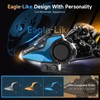 Moman Motorcycle Intercom, H2E Eagle-Like Helmet Headset Communication System with