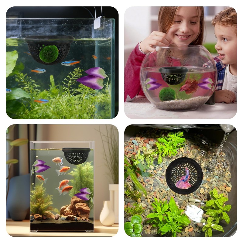 3Pcs Betta Fish Tank Accessories-Floating Betta Hide & Fish Leaf