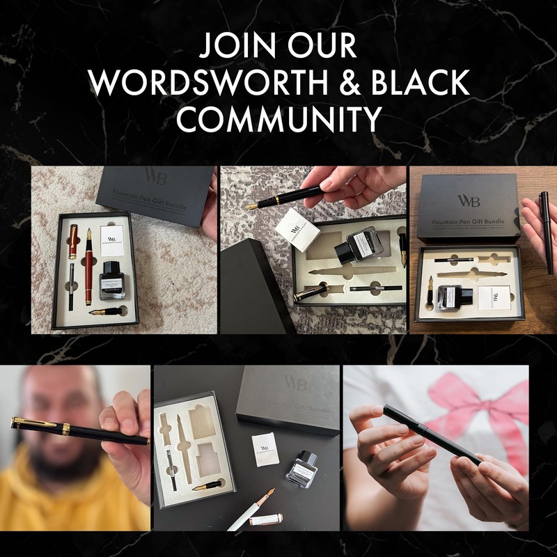 Wordsworth & Black Fountain Pen Set,18K Gilded Medium and Extra