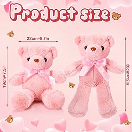 Skylety 10 Pieces Bears Bulk Stuffed Animals Soft Plush Toy Gift Bears with Ribbon Bow for Boys Girls Birthday Wedding Baby Shower Party Favor(Warm Colors)