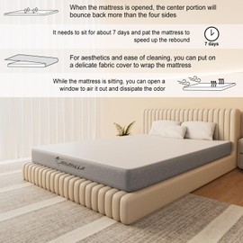 6 Inch Full Size Memory Foam Mattress,75in L54in W,6 inch Thick,RV Mattress, Relieves Back Pain,Good air Permeability,CertiPUR-US Certified,Gray