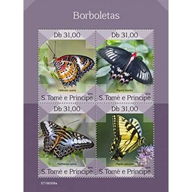 St Thomas - 2019 Butterflies - 4 Stamp Sheet - ST190308a