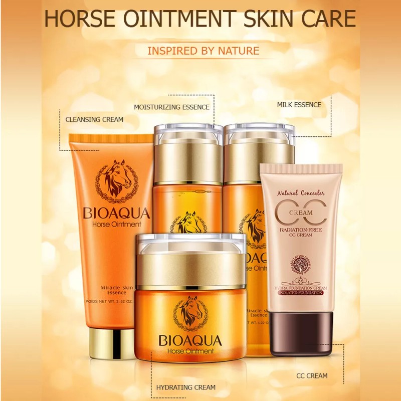 BIOAQUA Horse Ointment Miracle Essence Oil Hydrating Gift Box Cleans