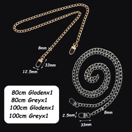 ZBHDEYG 4 Pieces Bag Chains, Bag Shoulder Straps, Handbag Metal Chains, Replacement Bag Chains, Replacement Chain Shoulder Straps, Bag Handle Accessories